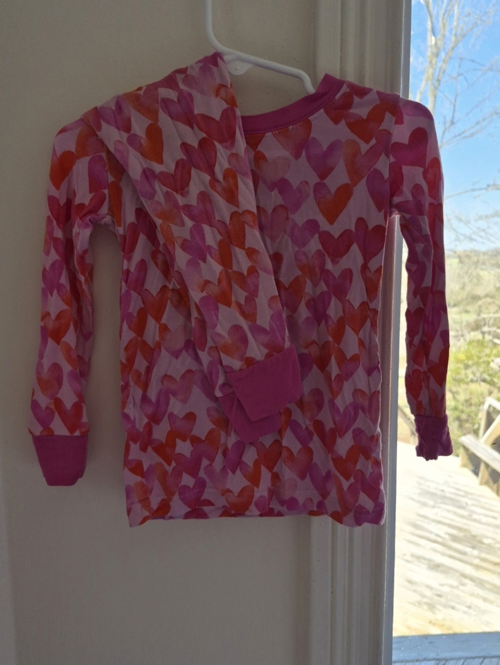 Little Sleepies Pink and Coral Heart Print Pajama Set